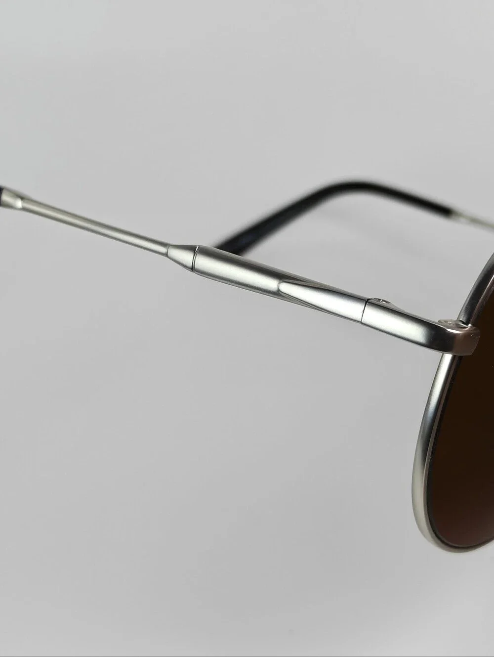 Camp. Men's Aviator Brushed Silver. Black Integrated Temples.